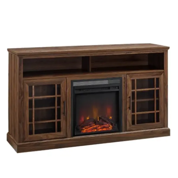 Tv Stands & Media Consoles-Kirkland's Home Wood 2-Door Led Fireplace Cabinet Brown