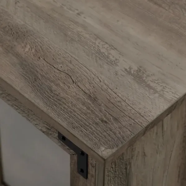 Tv Stands & Media Consoles-Kirkland's Home Wood 2-Door Led Fireplace Cabinet Gray
