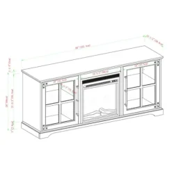 Tv Stands & Media Consoles-Kirkland's Home Wood 2-Door Led Fireplace Cabinet Gray