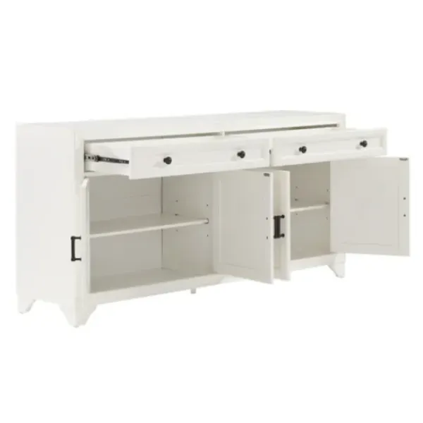 Cabinets & Sideboards-Kirkland's Home Wood 4-Door Sideboard Cabinet White