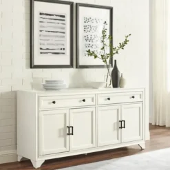 Cabinets & Sideboards-Kirkland's Home Wood 4-Door Sideboard Cabinet White