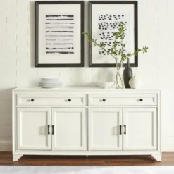 Cabinets & Sideboards-Kirkland's Home Wood 4-Door Sideboard Cabinet White