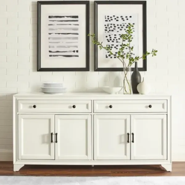 Cabinets & Sideboards-Kirkland's Home Wood 4-Door Sideboard Cabinet White