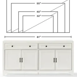 Cabinets & Sideboards-Kirkland's Home Wood 4-Door Sideboard Cabinet White
