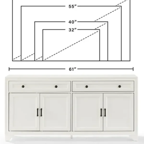 Cabinets & Sideboards-Kirkland's Home Wood 4-Door Sideboard Cabinet White