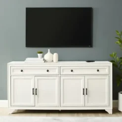 Cabinets & Sideboards-Kirkland's Home Wood 4-Door Sideboard Cabinet White