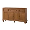 Cabinets & Sideboards-Kirkland's Home Wood 4-Door Sideboard Cabinet Brown