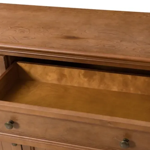 Cabinets & Sideboards-Kirkland's Home Wood 4-Door Sideboard Cabinet Brown