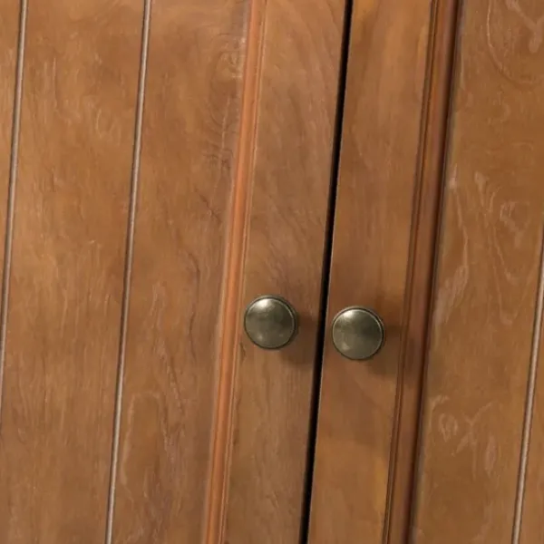 Cabinets & Sideboards-Kirkland's Home Wood 4-Door Sideboard Cabinet Brown
