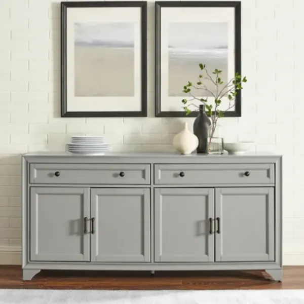 Cabinets & Sideboards-Kirkland's Home Wood 4-Door Sideboard Cabinet Gray
