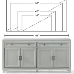 Cabinets & Sideboards-Kirkland's Home Wood 4-Door Sideboard Cabinet Gray