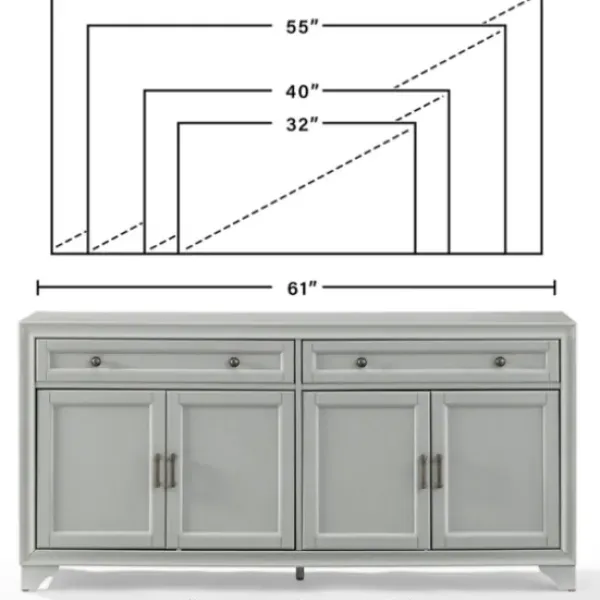 Cabinets & Sideboards-Kirkland's Home Wood 4-Door Sideboard Cabinet Gray