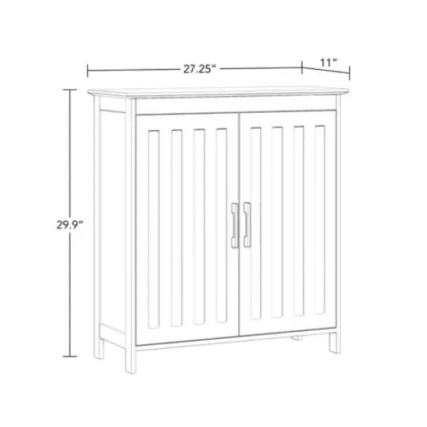 Bathroom Furniture-Kirkland's Home Wood 2-Door Storage Cabinet White