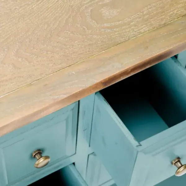 Console Tables-Kirkland's Home Wood 2-Door Storage Console Table Blue