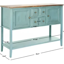 Console Tables-Kirkland's Home Wood 2-Door Storage Console Table Blue