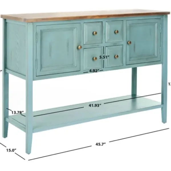 Console Tables-Kirkland's Home Wood 2-Door Storage Console Table Blue