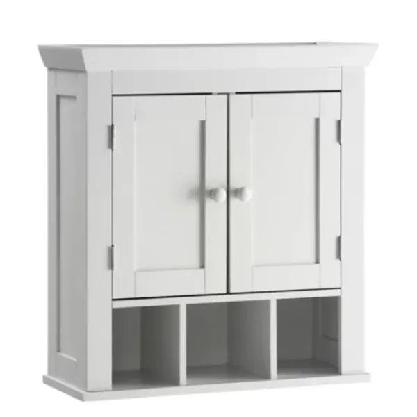 Bathroom Furniture-Kirkland's Home Wood 2-Door Wall Cabinet White