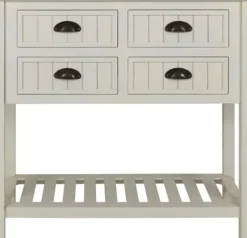 Console Tables-Kirkland's Home Wood 4-Drawer Console Table White