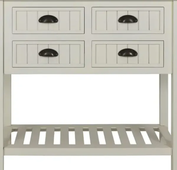 Console Tables-Kirkland's Home Wood 4-Drawer Console Table White
