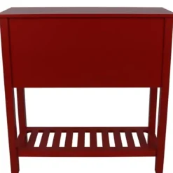 Console Tables-Kirkland's Home Wood 4-Drawer Console Table Red