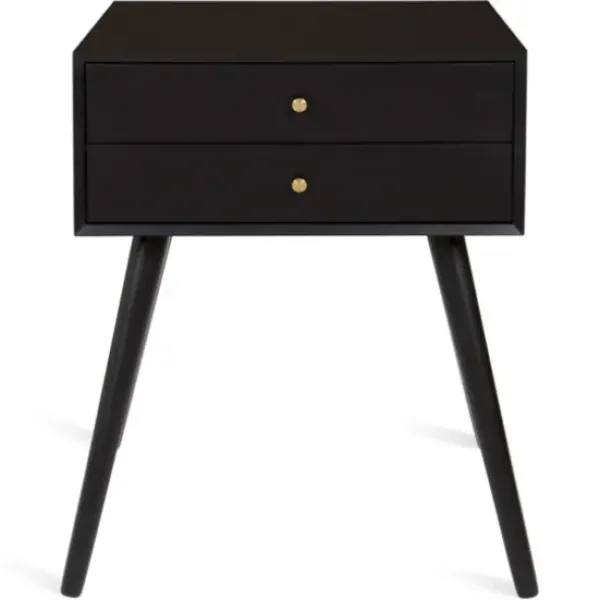 Accent & End Tables-Kirkland's Home Wood 2-Drawer Finco Accent Table Black