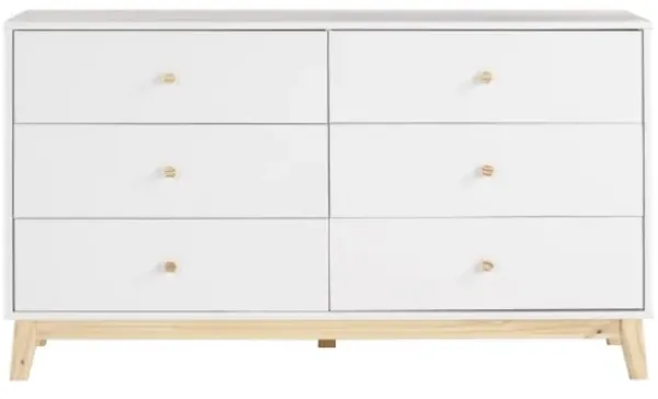Dressers & Chests-Kirkland's Home Wood 6-Drawer Footed Dresser White