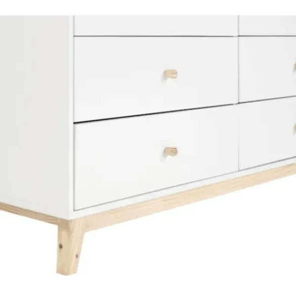 Dressers & Chests-Kirkland's Home Wood 6-Drawer Footed Dresser White