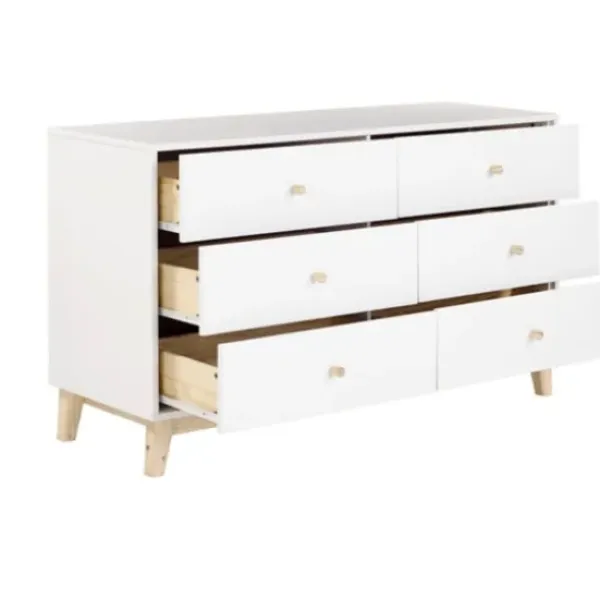 Dressers & Chests-Kirkland's Home Wood 6-Drawer Footed Dresser White