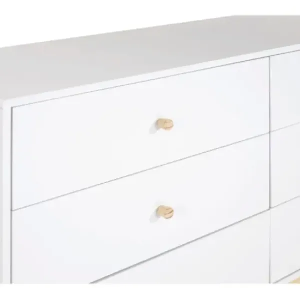 Dressers & Chests-Kirkland's Home Wood 6-Drawer Footed Dresser White