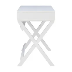 Office Furniture-Kirkland's Home Wood 2-Drawer X-Frame Desk White