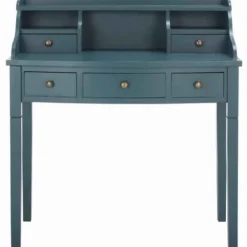 Office Furniture-Kirkland's Home Wood 5-Drawers Desk Blue