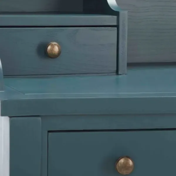 Office Furniture-Kirkland's Home Wood 5-Drawers Desk Blue