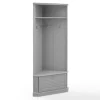 Entryway Furniture-Kirkland's Home Wood Drop Door Corner Hall Tree Gray