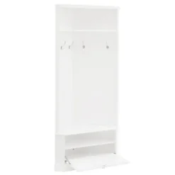 Entryway Furniture-Kirkland's Home Wood Drop Door Corner Hall Tree White