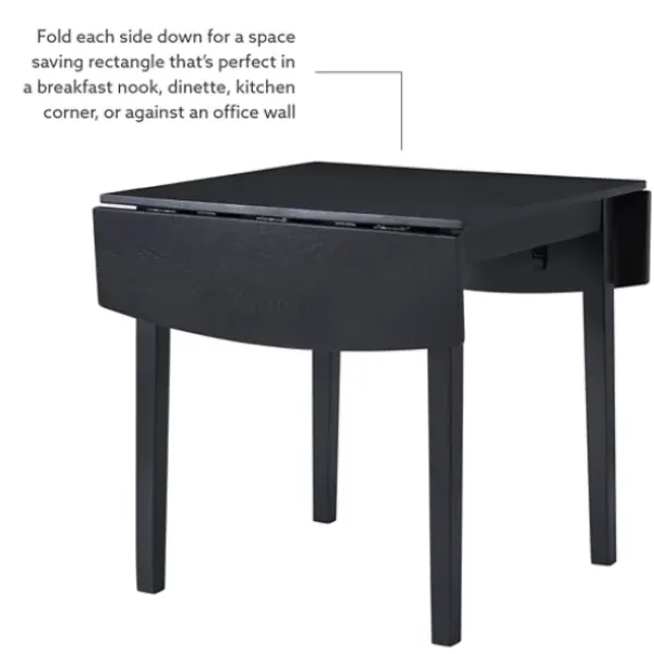 Dining Tables-Kirkland's Home Wood Drop Leaf Dining Table Black