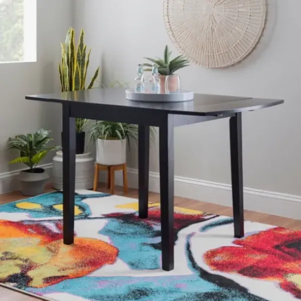 Dining Tables-Kirkland's Home Wood Drop Leaf Dining Table Black