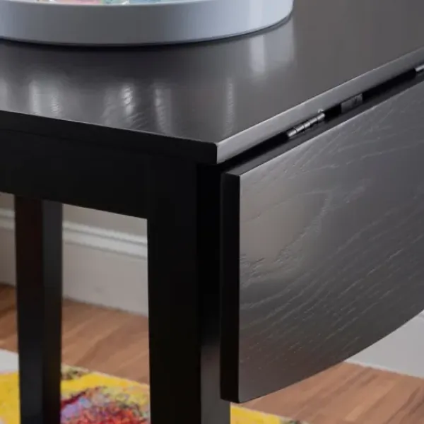 Dining Tables-Kirkland's Home Wood Drop Leaf Dining Table Black