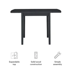Dining Tables-Kirkland's Home Wood Drop Leaf Dining Table Black