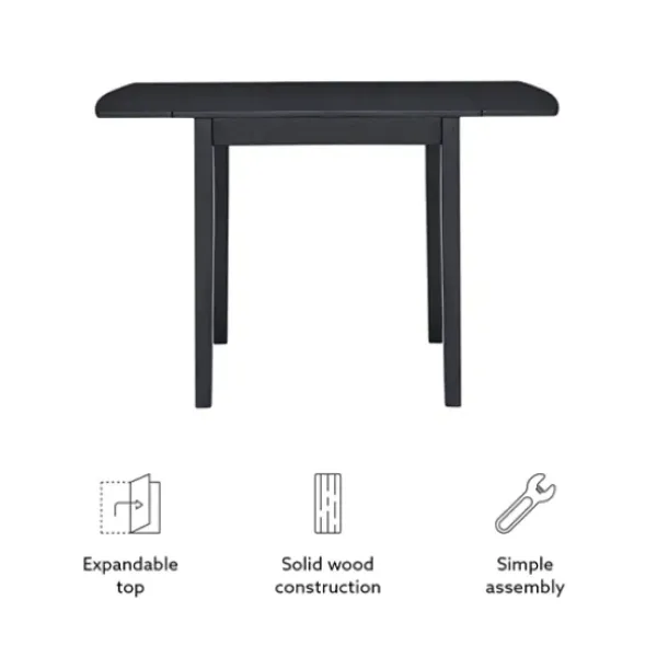 Dining Tables-Kirkland's Home Wood Drop Leaf Dining Table Black