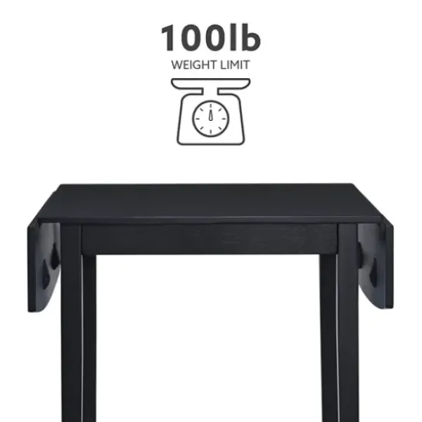 Dining Tables-Kirkland's Home Wood Drop Leaf Dining Table Black