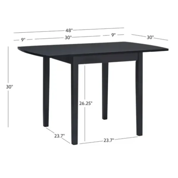 Dining Tables-Kirkland's Home Wood Drop Leaf Dining Table Black
