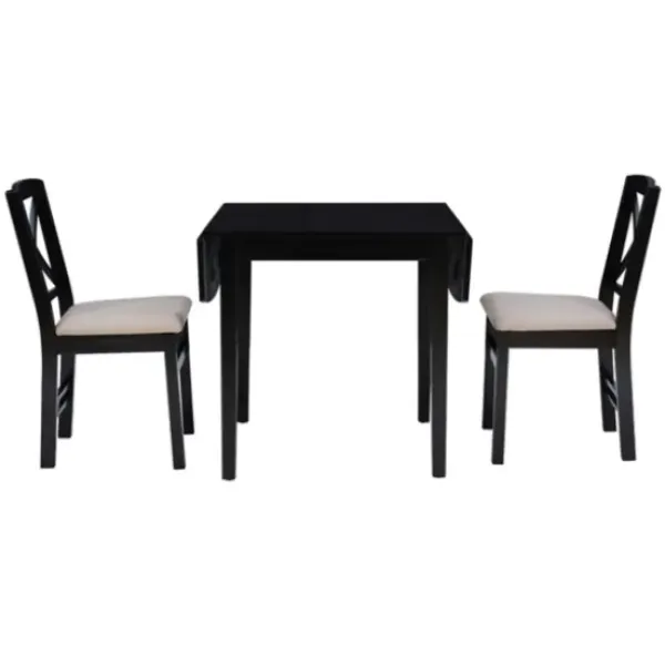 Dining Sets-Kirkland's Home Wood Drop Leaf 3-Pc. Dining Set Black