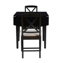 Dining Sets-Kirkland's Home Wood Drop Leaf 3-Pc. Dining Set Black