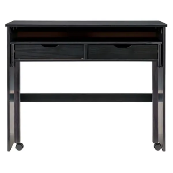 Office Furniture-Kirkland's Home Wood Extendable Desk Black