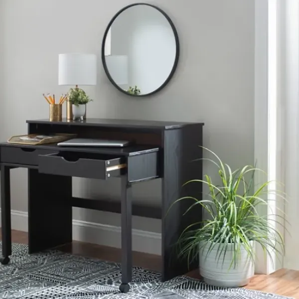 Office Furniture-Kirkland's Home Wood Extendable Desk Black