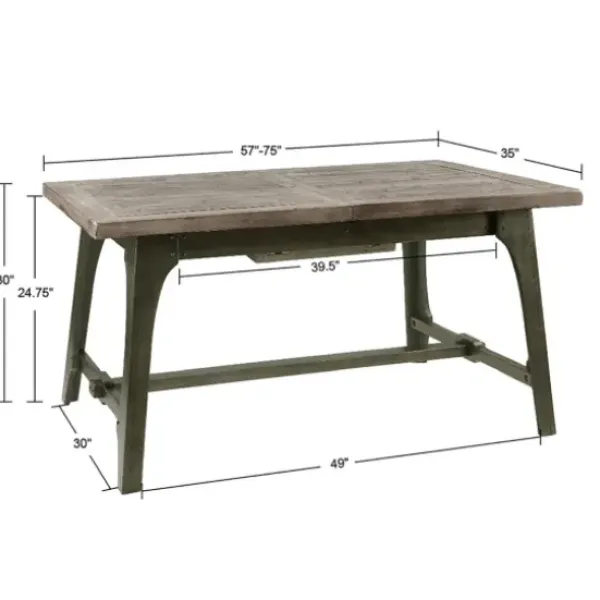 Dining Tables-Kirkland's Home Wood Extendable Dining Table Gray