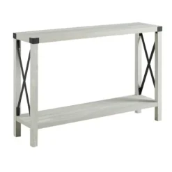 Entryway Furniture-Kirkland's Home Wood Farmhouse Console Table Gray