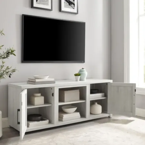 Tv Stands & Media Consoles-Kirkland's Home Wood Farmhouse Media Cabinet White
