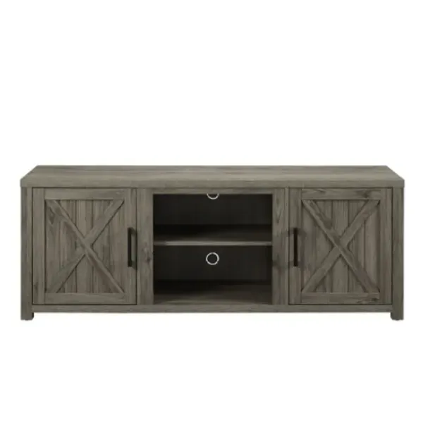 Tv Stands & Media Consoles-Kirkland's Home Wood Farmhouse Media Cabinet Gray