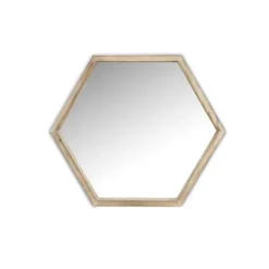 Decorative Mirrors-Kirkland's Home Wood Frame Hexagon Wall Mirror